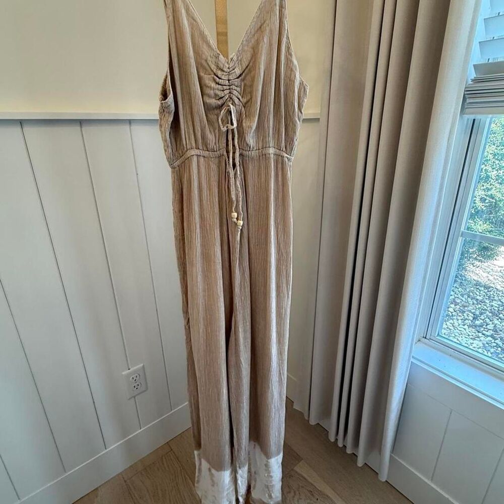 Raya-sun Women's Tan and Cream Dress